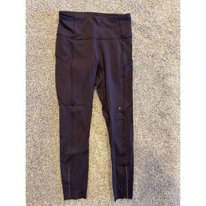 Lululemon Dark Purple Workout Leggings Run Tights Womens Size 6 LW5ATIS *‎